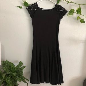 Black Ralph Lauren dress with lace accents